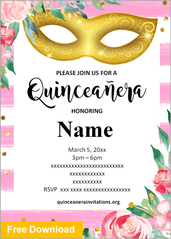 masquerade quinceanera invitations
