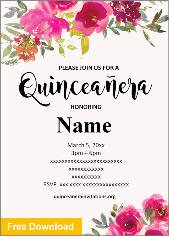 Printable quinceanera invitations