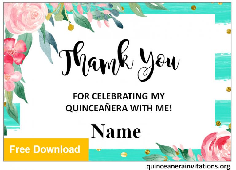 Quinceanera Thank you Cards