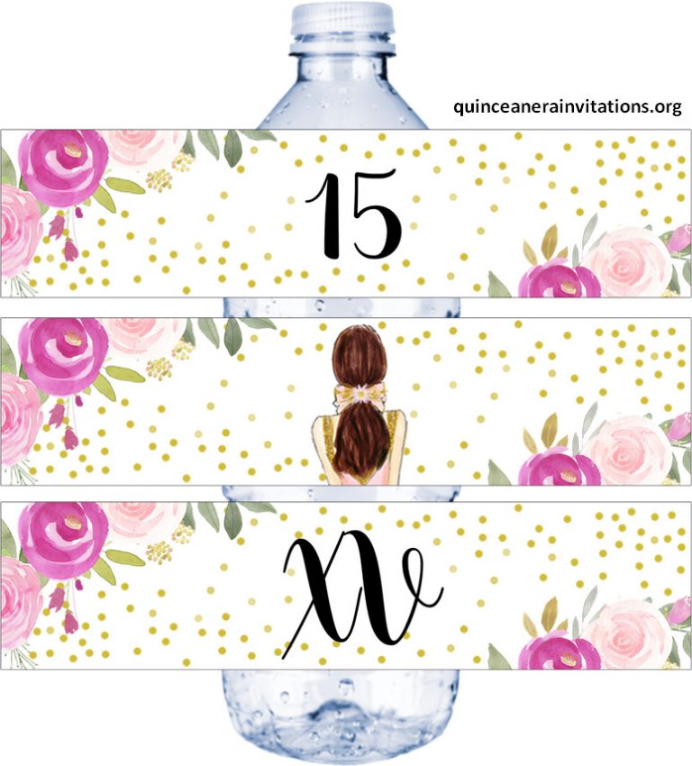 Free Quinceanera Water Labels