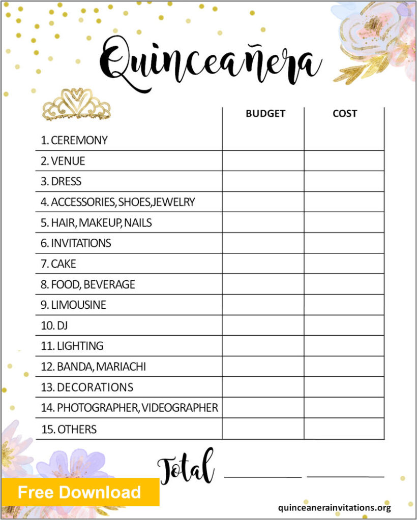 diy quinceanera planner