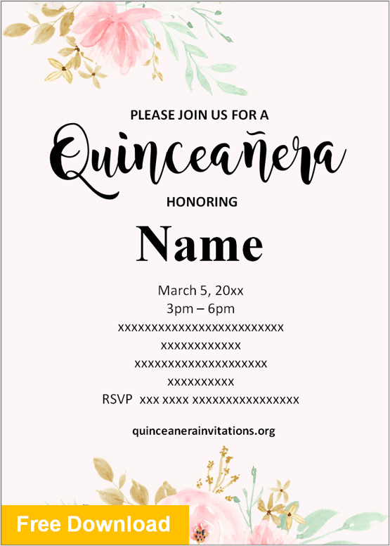 pastel quince invitation
