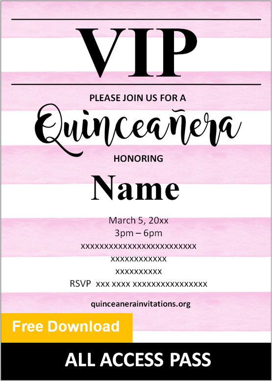 vip quinceanera invitation pdf