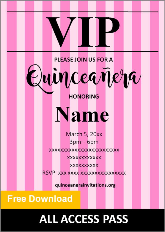 vip quinceanera invitation