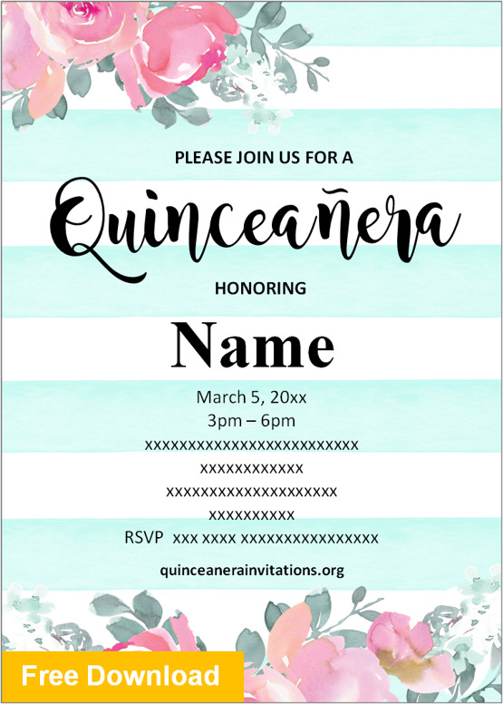 free editable quince invitation