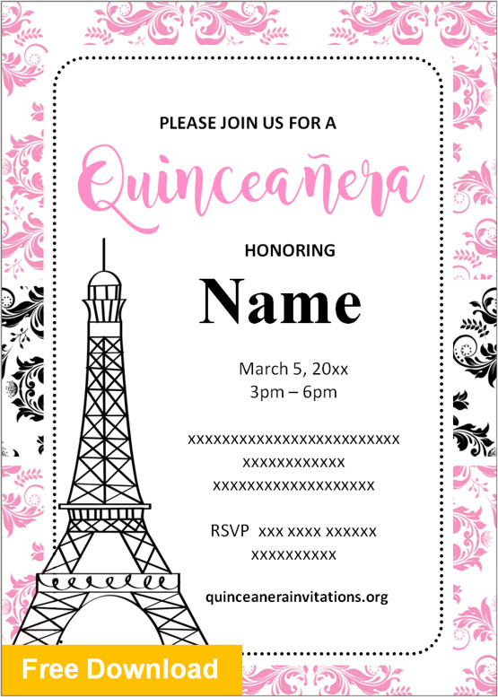 free quinceanera invitation