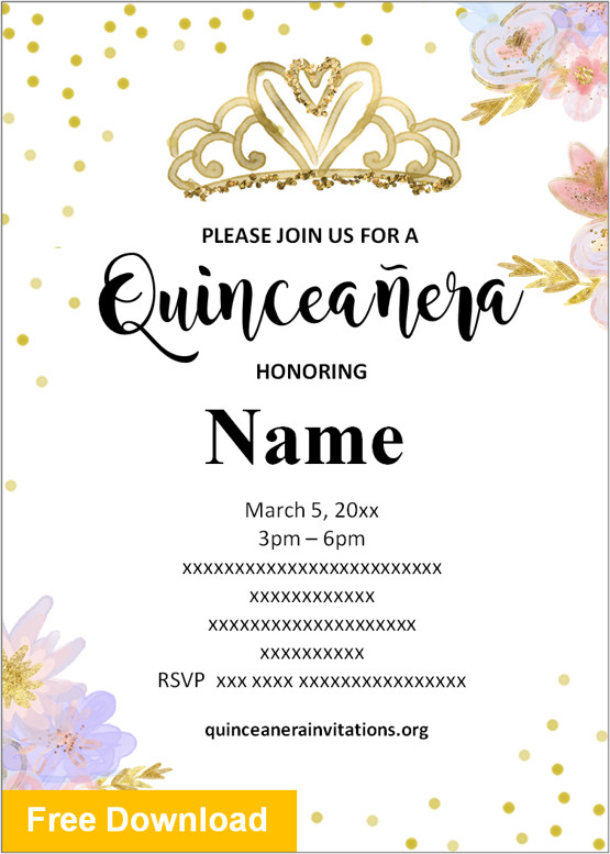 glam quinceanera template