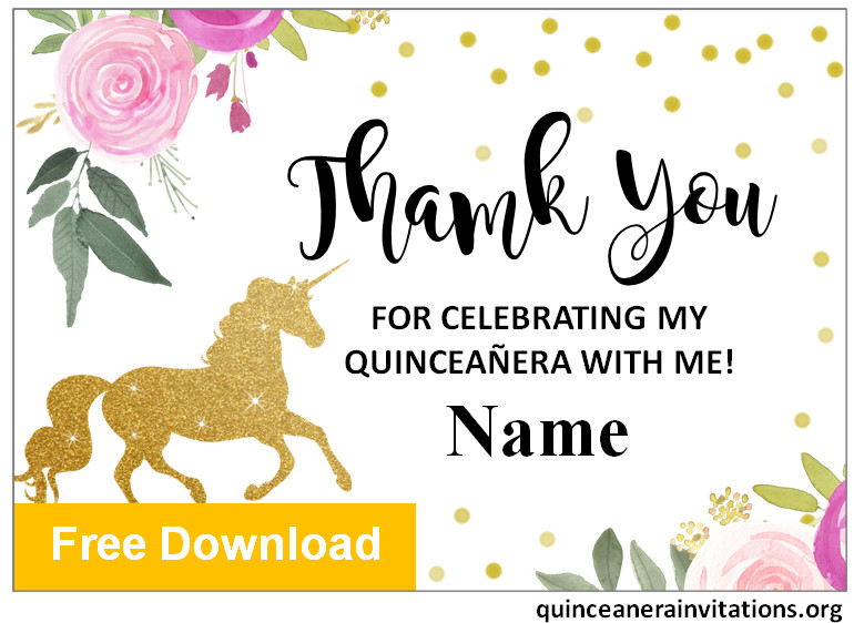unicorn quince thank you card
