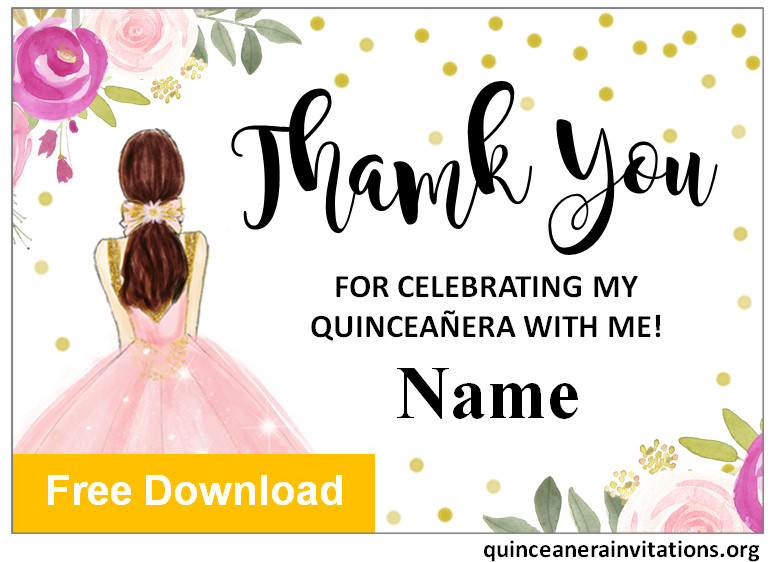 sweet fifteen thank you cards